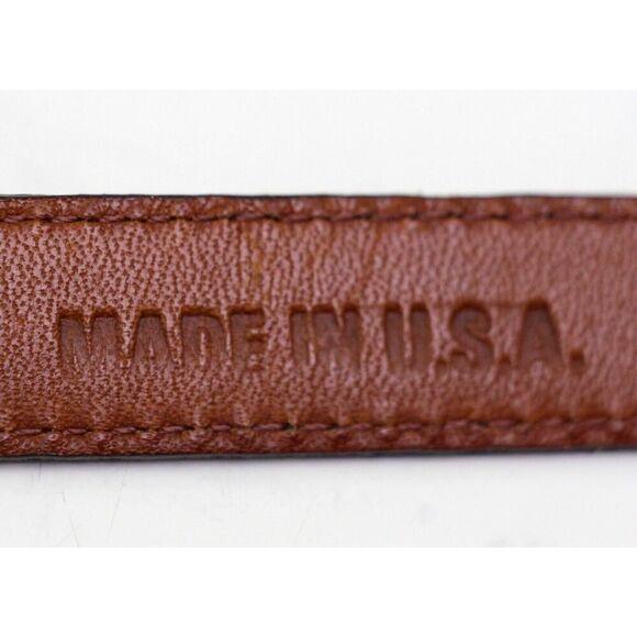 GUESS BROWN REAL LEATHER SNAKE PRINT 5/8"Wd SKINNY CASUAL WOMEN'S BELT Sz M(83T - Picture 8 of 16
